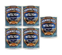 5X Hammerite Hammered Blue Paint 750ml Direct to Rust Metal Paints