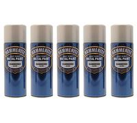5x Hammerite Hammered Silver Metal Spray Paint 400ml x5 Aerosol Tins