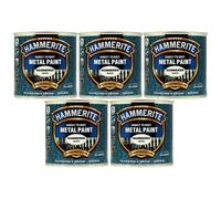 5X Hammerite Hammered White Direct to Rust Metal Paint 250ml