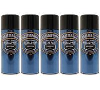 5x Hammerite Smooth Black Metal Spray Paint 400ml x5 Aerosol Tins L M