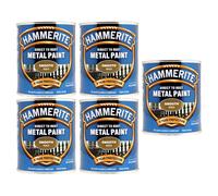 5X Hammerite Smooth Gold Paint 750ml Direct to Rust Metal Paints