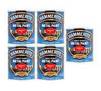 5X Hammerite Smooth Red Paint 750ml Direct to Rust Metal Paints
