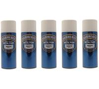 5x Hammerite Smooth White Metal Spray Paint 400ml x5