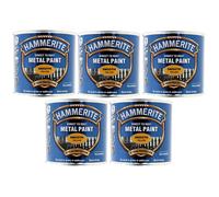 5X Hammerite Smooth Yellow Direct to Rust Metal Paint 250ml