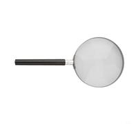 5X Handheld Magnifier with 75mm-100mm Optical Glass Lens, Metal Frame & Ergonomic Handle for Close Inspection, Reading, and Detail Work - Com(100MM)