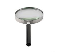 5X Handheld Magnifier with Metal Frame and Optical Glass Lens, 75-100 mm Diameter (2-4 inch), Compact Lightweight Design for Home, Office & Travel Use(90mm)