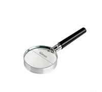 5X Handheld Magnifying Glass with 60mm and 90mm Optical Glass Lenses, Compact Metal Frame Magnifier for Reading, Inspection & Detail Work - B(60MM)