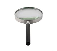 5X Handheld Magnifying Glass With Metal Handle And Optical Glass Lens For Accurate Close Inspection Of Text, Stamps, And Small Details(90mm)