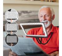 5X Hands Free Magnifying Glass with Light 43 Ultra-Bright LEDs, Large Page Magnifier for Reading, Flexible Gooseneck Magnifier for Neck Wear Repair Sewing Low Vision Elderly