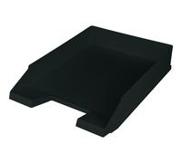 5x Helit Letter Tray A4 to C4 Black Grip Notch Documents Office Desk Organizer