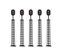 5X HO Scale Pedestrian Signal Lamps with LED Light Function for Model Train Layouts and Scenario Models, 1 87 Scale Operating on 3V/12V (Two Lights)