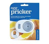 KitchenCraft Egg Pricker with Built-In Safety Lock, Plastic, White, 5.5 x 7.5 x 3 cm