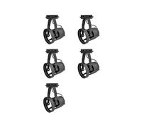 5X Lamp Bases Track Light Bracket Adjustable E27 PAR30 Spotlight Track Light Bracket for Commercial and Home Use Black
