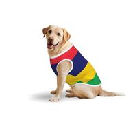 5X-Large Large Pet Pure Cotton Vest - Summer T-Shirts for Medium Dogs, Flag of Mauritius Print Breathable & Soft Tank Top