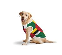 5X-Large Large Pet Pure Cotton Vest - Summer T-Shirts for Medium Dogs, Flag of The Commonwealth of Dominica Print Breathable & Soft Tank Top