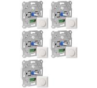5X LED Dimmer Switch 230V for Dimmable LEDs/ 5-200W with White Cover Plate