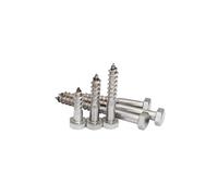 5x M10 x 80mm A2-304 Stainless Steel Coach Screw Hex Hexagon Head Wood Screws Lag Bolts Wood Masonry Brick Concrete Wall Fixing Lag Screw Bolts for Fencing Aerial Shelves