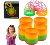 5x Magic Rainbow Springs 6.5cm Plastic Coil Spring Toy Unisex Fun Toy, Plastic Walking Spring, Sensory Toys for Autistic Children for Kids