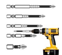 5X Magnetic Screwdriver Bits | K5 Non-Slip Screwdriver Bit | S2 Strong Magnetic | 5A Black Non-Slip Screwdriver Bit - Toolkit Accessories, Wear-Resistant Drill Supplies for Furniture Assembly
