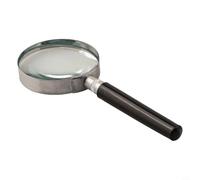 5X Magnification Handheld Magnifier with 60mm Lens, Metal Handle Optical Glass Magnifying Glass for Reading and Inspection, Compact Design for Home Office