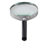 5X Magnification Handheld Magnifier with Metal Frame and Optical Glass Lens, 75mm 90mm 100mm Diameter for Reading and Inspection(75mm)