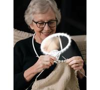 5X Magnifier with Light Hands Free for Close Work,Neck Wear Magnifying Glass for Reading Books,Sewing, Cross Stitch.Low Vision Seniors with Aging Eyes(White)