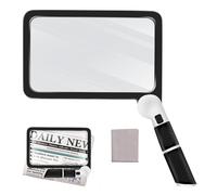 5X Magnifying Glass with Light - Adjustable Warm/Cool LED Illuminated Reading Magnifier, Foldable Large Lens for Seniors, Hobbies & Low Vision, Anti-Glare Non-Slip Grip