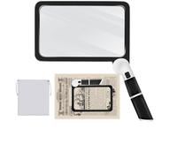 5X Magnifying Glass with Light, Handheld Magnifier for Reading, LED Illuminated Reading Magnifier with 48 LED Light and Anti-Glare Lens,Magnifi er for Seniors,Macular Degeneration,Low Visions (Black)