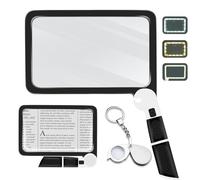 5X Magnifying Glass with Light, Large Handheld Magnifier for Reading with 48 LED Light and Anti-Glare Lens for Seniors, Macular Degeneration, Low Visions(with 10X Magnifying Glass Keychain)