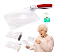 5X Magnifying Sheet Full Page Magnifier for Reading, Portable Fresnel Lens Magnifier, Handheld Tool for Kids Seniors and Low Vision Persons (Red)