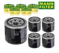 5X Mann W 811/80 Oil for Vauxhall Hyundai I30 I20 I10 Kia Cee'D Rio Isuzu Ford