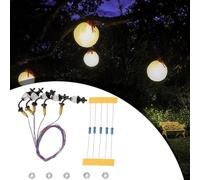 5x Metal Wall Lamp Posts O Scale Pre-Wired LEDs | Antique painted finish, red positive wire marker, 20mA current per light, fits O gauge layouts, long life diodes