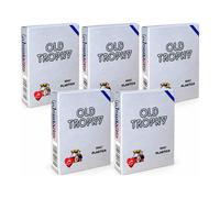 5x Modiano Old Trophy Blue 100% Plastic Poker Cards Collector Bundle
