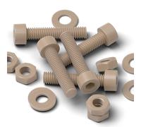 5X Natural PEEK Socket Head Screws & Bolts M4 x 20mm, Nuts & Washers