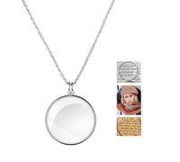 5X Necklace Magnifier,Pendant Monocle Magnifier,Mini Reading Magnifier,Vintage Magnifying Glass Pendant Necklace for Library Reading Rocks Map Jewelry Crafts Needlework (1, Silver)