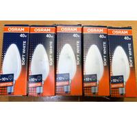 5x Osram Soft White Superlux Softone 40w E14 Krypton Candle Lamp Dimmable