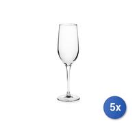 5X Pack Of 3 Transparent Glass Flute Glasses 19 Cl. Suitable For In