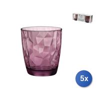 5X Packs 3 Glasses In Diamond Water Purpl 30 Cl Transparent Rocco