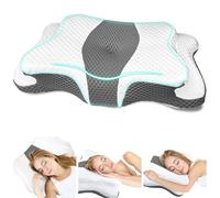 5X Pain Relief Cervical Pillow for Neck and Shoulder Support,Ear Piercing Pillow Design Cervical Memory Foam Pillows, Orthopedic Ergonomic Neck Pillow,Contour Bed Pillow for Side,Back,Stomach Sleeper…