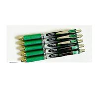 5x PENTEL BL77 ENERGEL RETRACTABLE ROLLER BALL PENS. GREEN INK. 0.7mm METAL TIP. RUBBER GRIP. BL77-D x5