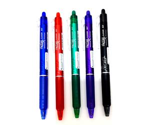 5x Pilot FriXion Clicker Erasable Rollerball PENS 0.7mm Tip - 5 Colour Pack