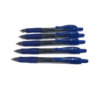 5x Pilot G2 07 Retractable Gel Ink Rollerball Pen- blue with 0.7mm Nib & Grip