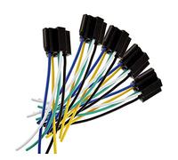 5X Pre-Wired 5 Pin Relay Sockets DC 12V Car SPDT Automotive Relay 5 Pin 5 Wires w/Harness Socket 30/40 Amp