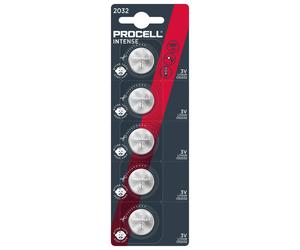5X PROCELL Intense CR2032 Lithium Coin Batteries 3V By Duracell