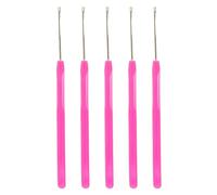 5x Pulling Hook Needle Tools for Micro Ring Hair Extensions Rose Red 5 pcs