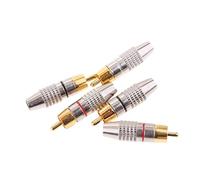 5X RCA Plug Male Solderless Gold Plated Audio Video Adapter Connector