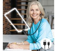 5x Rechargeable Magnifying Glass with Light, 50 LED Reading Magnifier with Light for Seniors, Large, Hands-Free Magnifying Glass, 26 x 19 cm, Reading Magnifier with Flexible Gooseneck, Perfect for