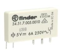 5x Relay: Electromagnetic SPDT, 5VDC, 6A, 34.51.7.005.0010 Finder
