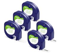 5X Replace for Dymo LetraTag Refills, Label Tape 12mm x 4m, Black on White | Hand-Writable, Black on White, Paper Label Tape Compatible with DYMO Label Tape for LT-100H100T110T QX50 XR XM 2000