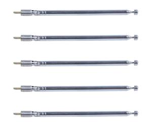 5X Replacement 49cm 19.3Inch 6 Sections Telescopic Antenna Aerial for Radio TV